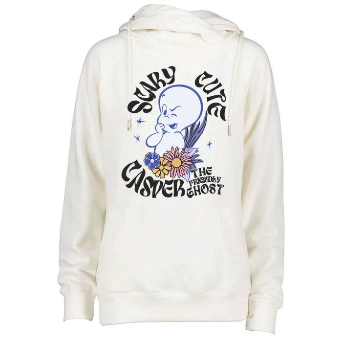 Scary Cure Casper The Friendly Ghost Womens Funnel Neck Pullover Hood