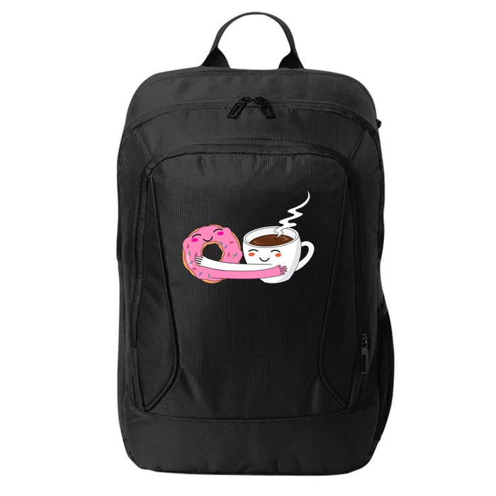 Super Cute Coffee And Donut Valentines Day Gift City Backpack