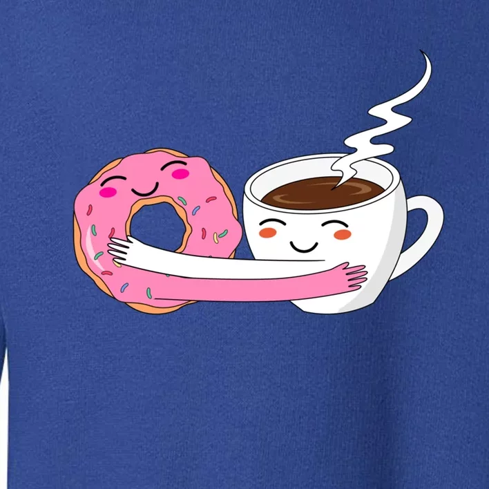 Super Cute Coffee And Donut Valentines Day Gift Toddler Sweatshirt