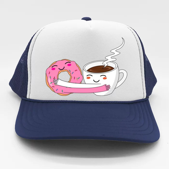 Super Cute Coffee And Donut Valentines Day Gift Trucker Hat