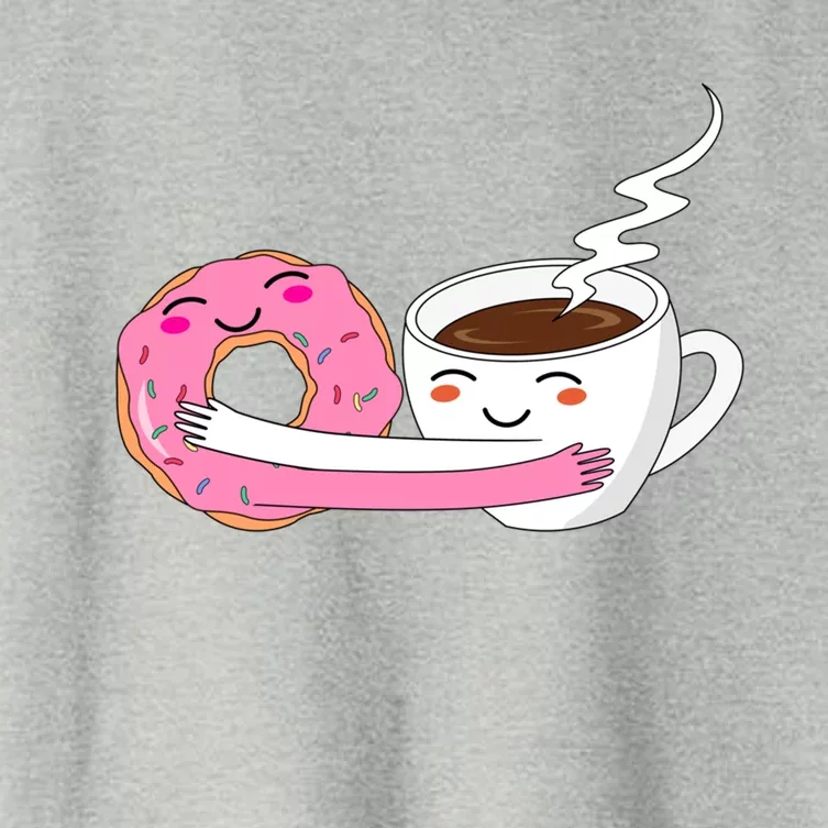 Super Cute Coffee And Donut Valentines Day Gift Women's Crop Top Tee