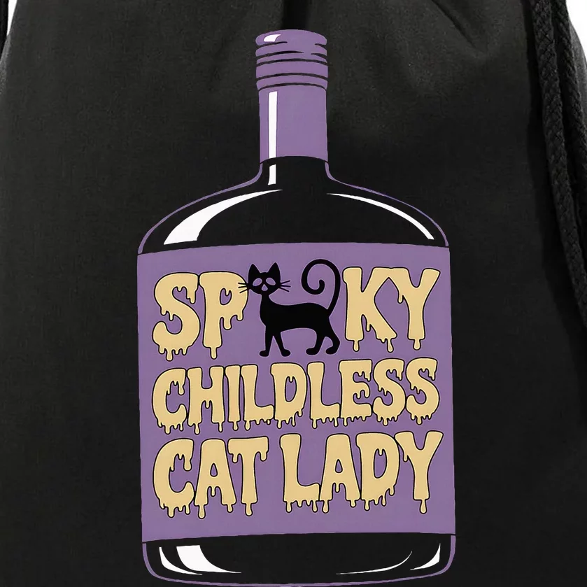 Spooky Childless Cat Lady Funny Halloween Kamala Harris Drawstring Bag