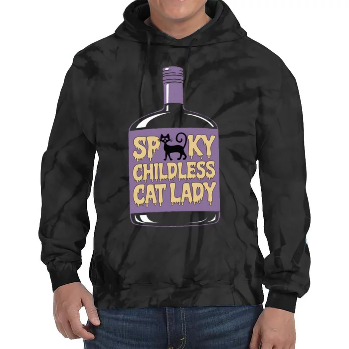 Spooky Childless Cat Lady Funny Halloween Kamala Harris Tie Dye Hoodie