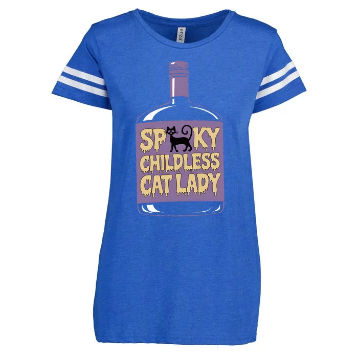 Spooky Childless Cat Lady Funny Halloween Kamala Harris Enza Ladies Jersey Football T-Shirt