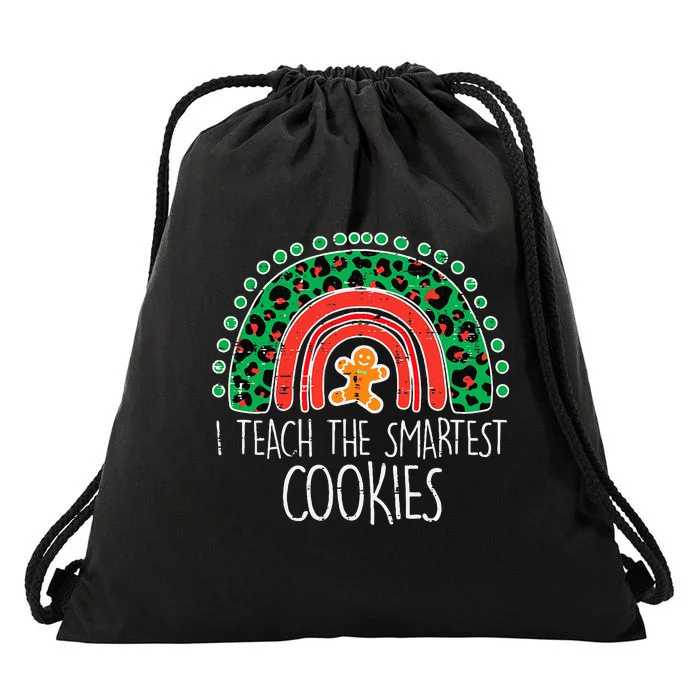 Smartest Cookies Christmas Rainbow Xmas Teacher Drawstring Bag