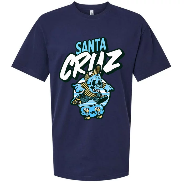 Santa Cruz California Vintage Skeleton Sueded Cloud Jersey T-Shirt