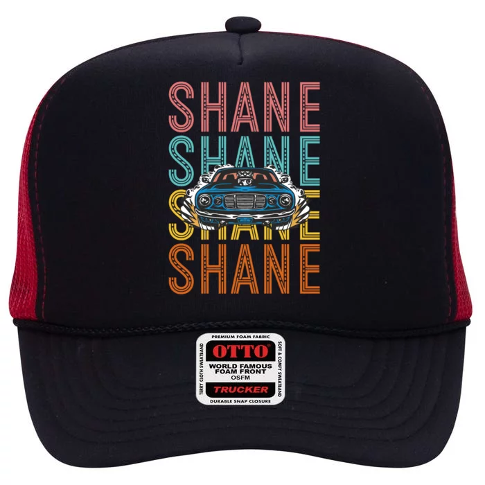 Shane Custom Car Racing Hobbyist Gift High Crown Mesh Trucker Hat