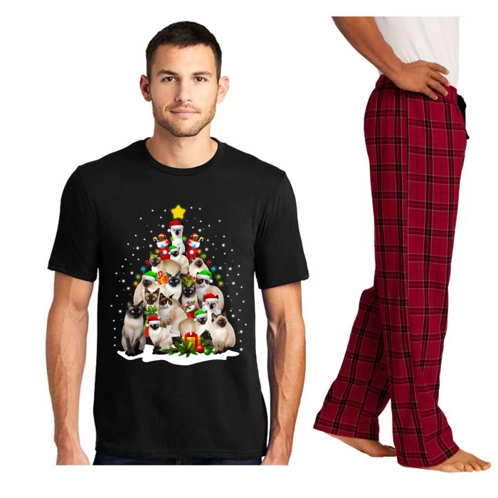 Siamese Cats Christmas Tree Santa Kitten Cute Cat Siamese Gift Pajama Set