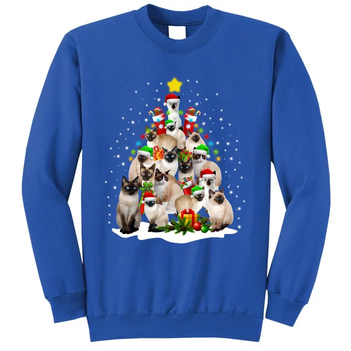 Siamese Cats Christmas Tree Santa Kitten Cute Cat Siamese Gift Sweatshirt