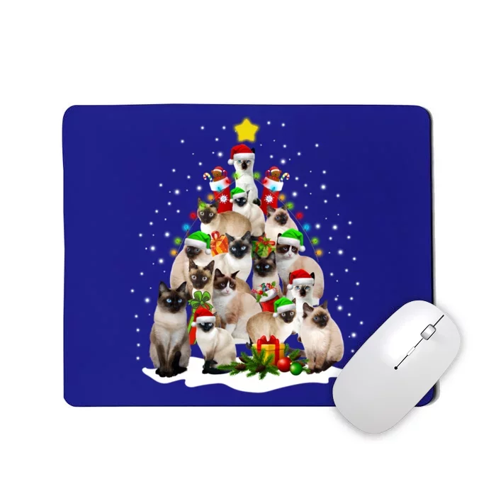 Siamese Cats Christmas Tree Santa Kitten Cute Cat Siamese Gift Mousepad