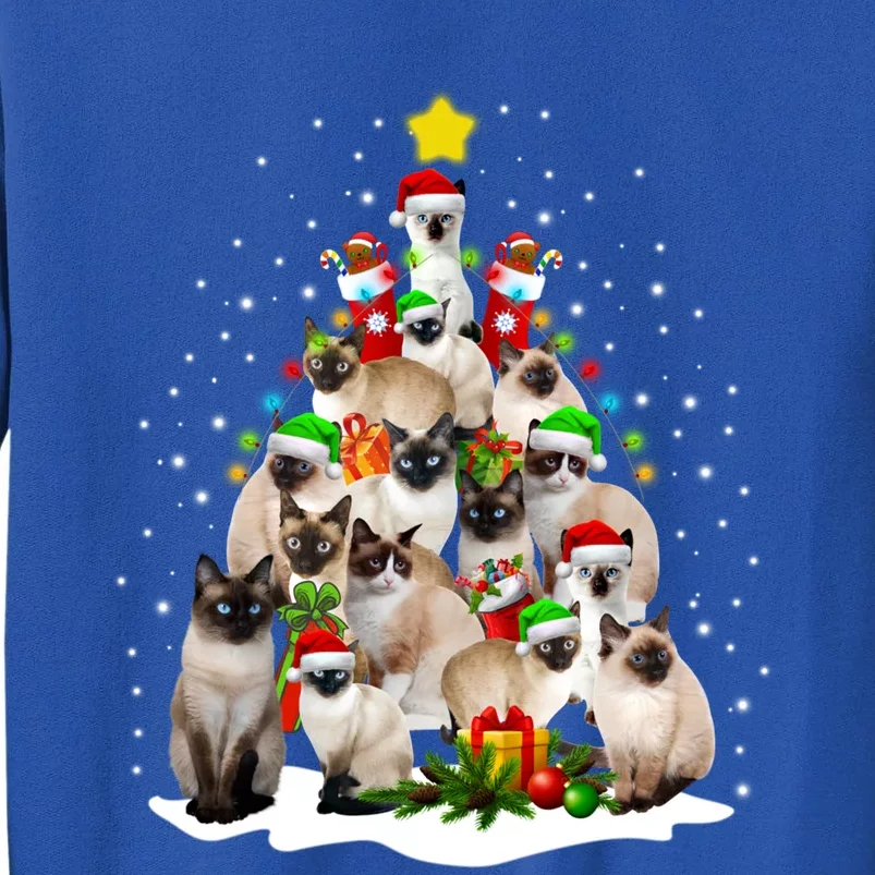 Siamese Cats Christmas Tree Santa Kitten Cute Cat Siamese Gift Tall Sweatshirt