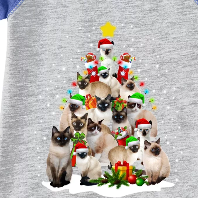 Siamese Cats Christmas Tree Santa Kitten Cute Cat Siamese Gift Infant Baby Jersey Bodysuit