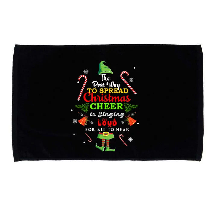 Spread christmas cheer is singing loud xmas Elf pajama Microfiber Hand Towel