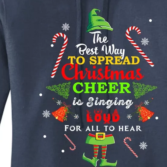 Spread christmas cheer is singing loud xmas Elf pajama Women's Pullover Hoodie