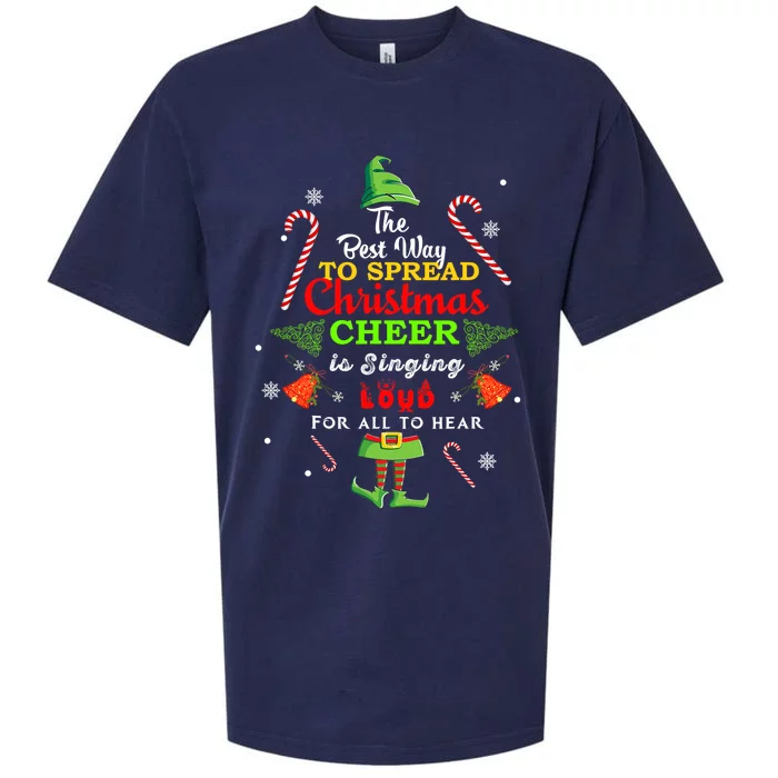 Spread christmas cheer is singing loud xmas Elf pajama Sueded Cloud Jersey T-Shirt