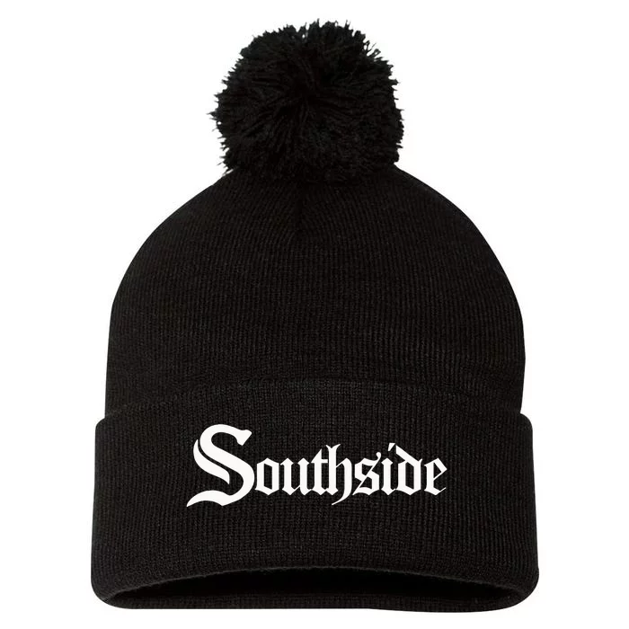 SOUTHSIDE Chi City Chicago Pom Pom 12in Knit Beanie