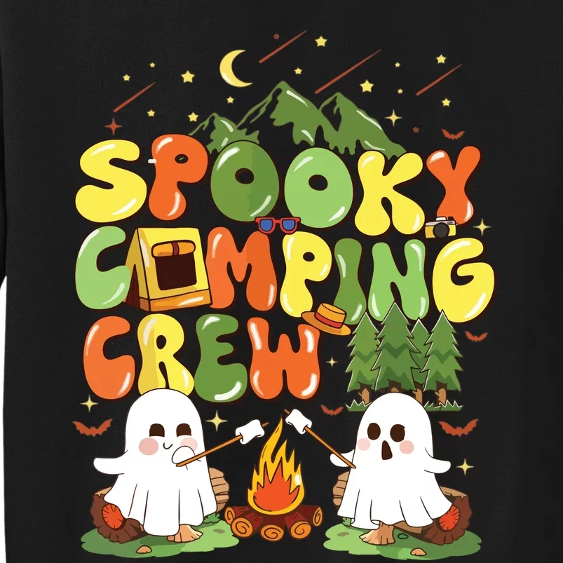 Spooky Camping Crew Halloween Cute Boo Ghost Tall Sweatshirt