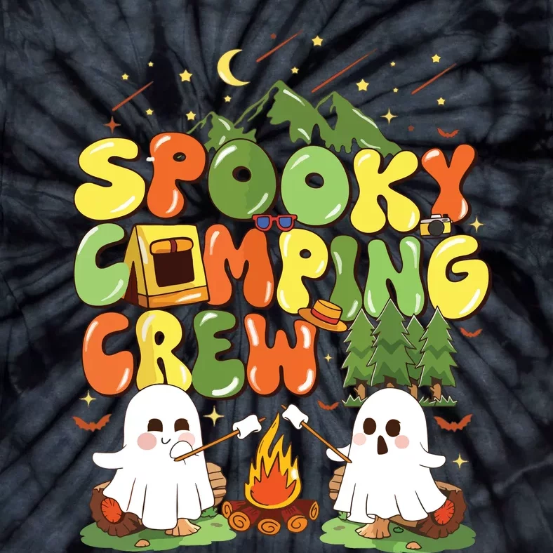 Spooky Camping Crew Halloween Cute Boo Ghost Tie-Dye T-Shirt