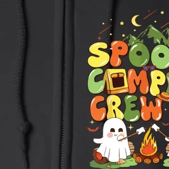 Spooky Camping Crew Halloween Cute Boo Ghost Full Zip Hoodie