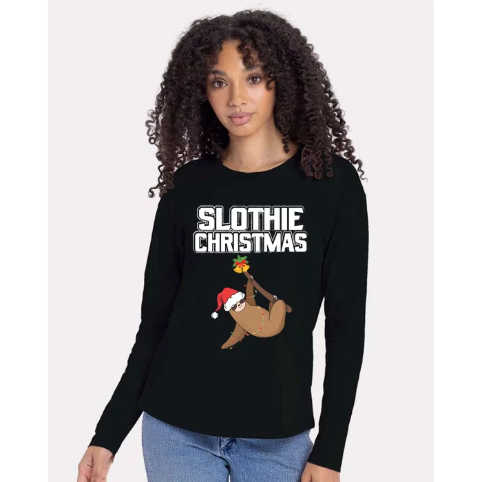 Slothie Christmas Cute Sloth Lover Merry Slothmas Xmas Gift Womens Cotton Relaxed Long Sleeve T-Shirt