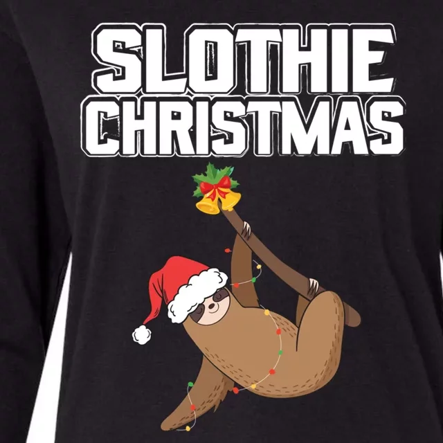 Slothie Christmas Cute Sloth Lover Merry Slothmas Xmas Gift Womens Cotton Relaxed Long Sleeve T-Shirt