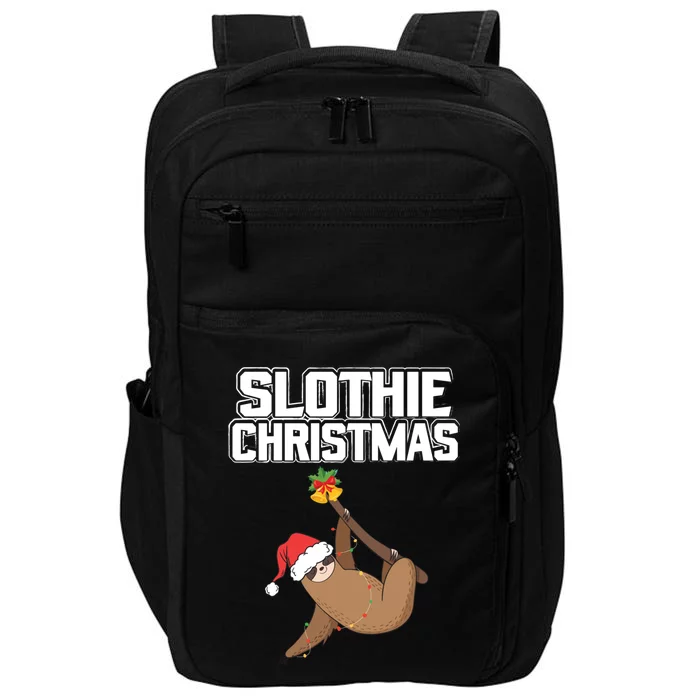 Slothie Christmas Cute Sloth Lover Merry Slothmas Xmas Gift Impact Tech Backpack