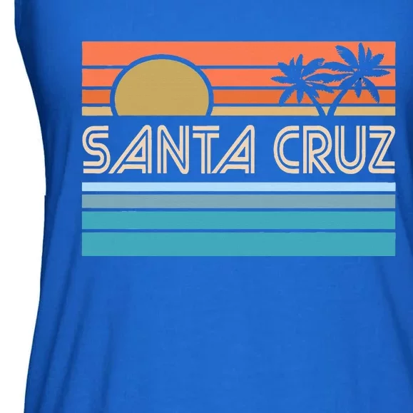 Santa Cruz California Sunset 70s 80s Surfer Summer Ladies Essential Flowy Tank