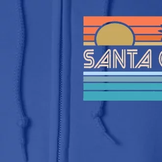 Santa Cruz California Sunset 70s 80s Surfer Summer Full Zip Hoodie