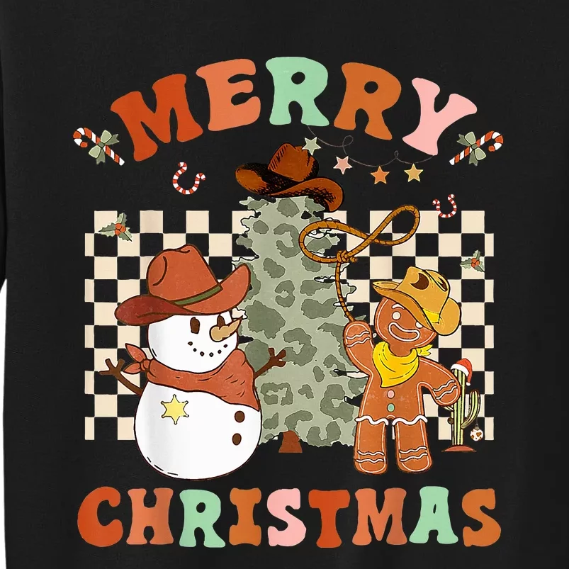 Santa Claus Cowboy Hat Merry Christmas Y'all Western Retro Sweatshirt