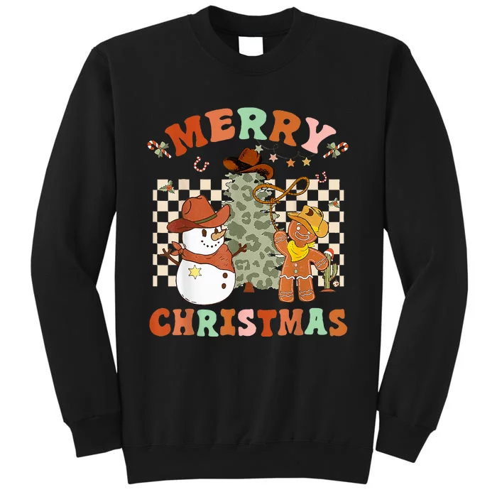 Santa Claus Cowboy Hat Merry Christmas Y'all Western Retro Sweatshirt