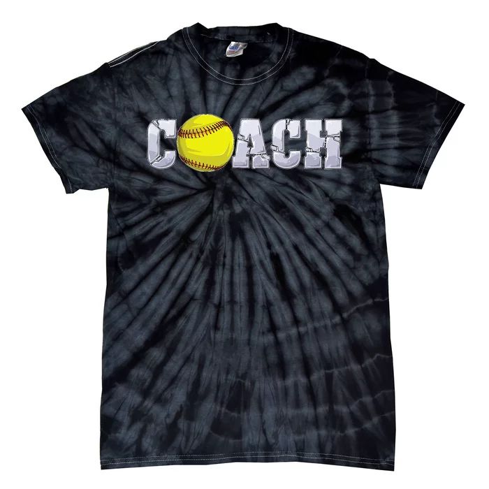 Softball Coach Coaching Assistant Coach Softball Team Men Tie-Dye T-Shirt