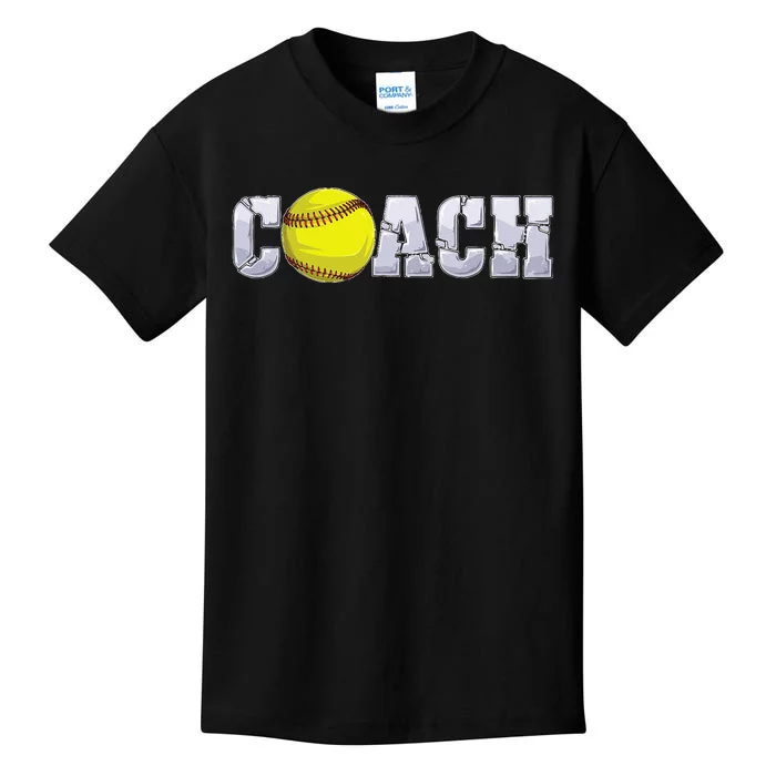 Softball Coach Coaching Assistant Coach Softball Team Men Kids T-Shirt