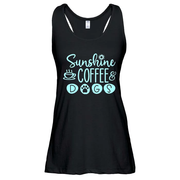 Sunshine Coffee & Dogs Cute For Dog Lovers Ladies Essential Flowy Tank