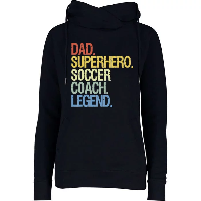 Soccer Coach Dad Womens Funnel Neck Pullover Hood