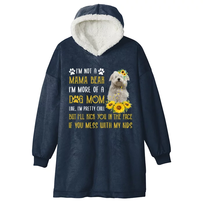 Sunflower Coton De Tulear Mom Mothers Day Dog Mom Gift Hooded Wearable Blanket