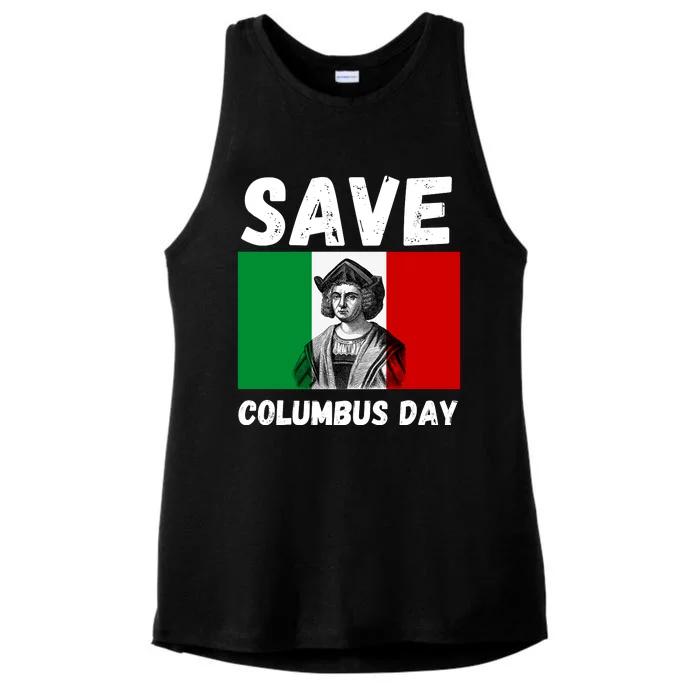 Save Columbus Day Italian Pride Ladies Tri-Blend Wicking Tank