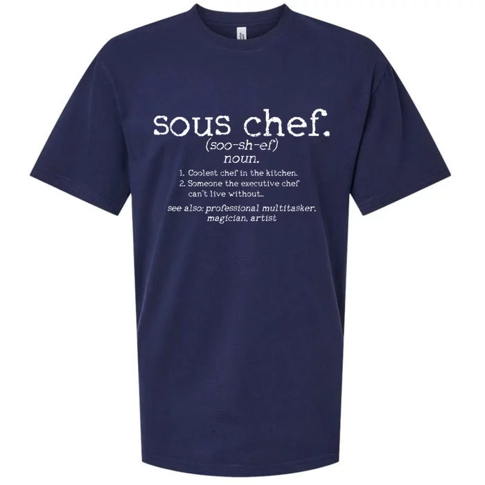 Sous Chef Definition Funny Cooking Cook Gift Sueded Cloud Jersey T-Shirt