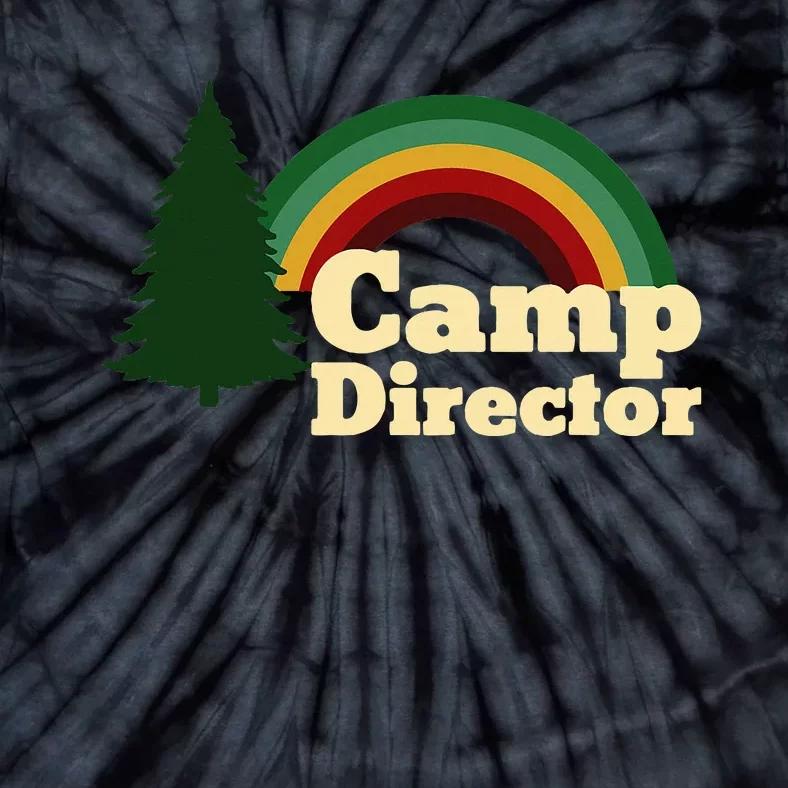 Summer Camp Director Counselor Camper Rainbow Pine Tree Tie-Dye T-Shirt