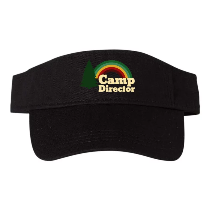 Summer Camp Director Counselor Camper Rainbow Pine Tree Valucap Bio-Washed Visor