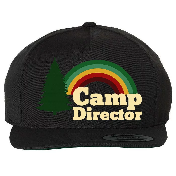 Summer Camp Director Counselor Camper Rainbow Pine Tree Wool Snapback Cap