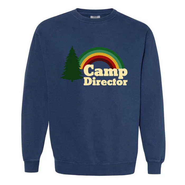 Summer Camp Director Counselor Camper Rainbow Pine Tree Garment-Dyed Sweatshirt