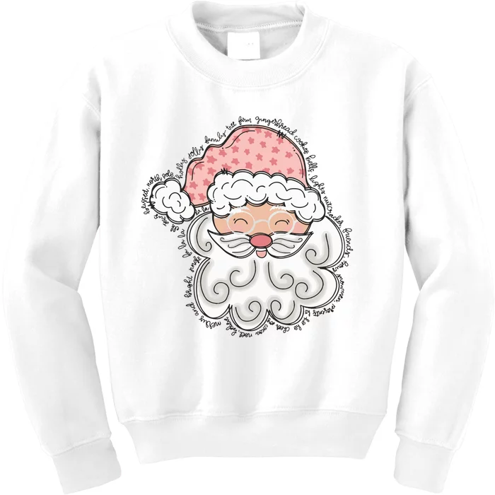 Santa Christmas Dtf Transfer Ready To Press Direct To Film Kids Sweatshirt