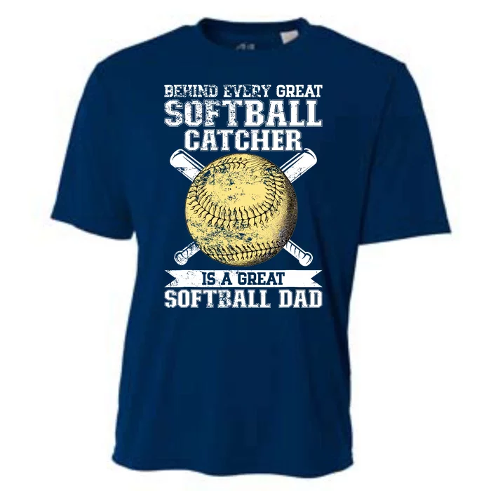 Softball Catcher Dad Pitcher Fastpitch Coach Fathers Day Cooling Performance Crew T-Shirt