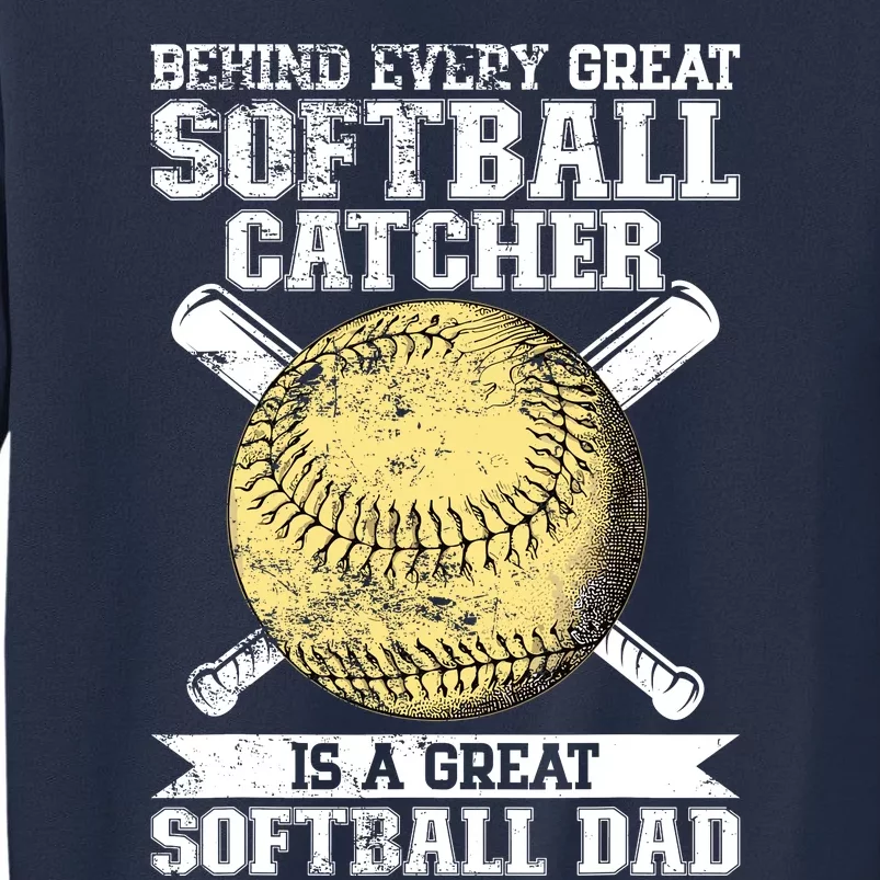 Softball Catcher Dad Pitcher Fastpitch Coach Fathers Day Sweatshirt