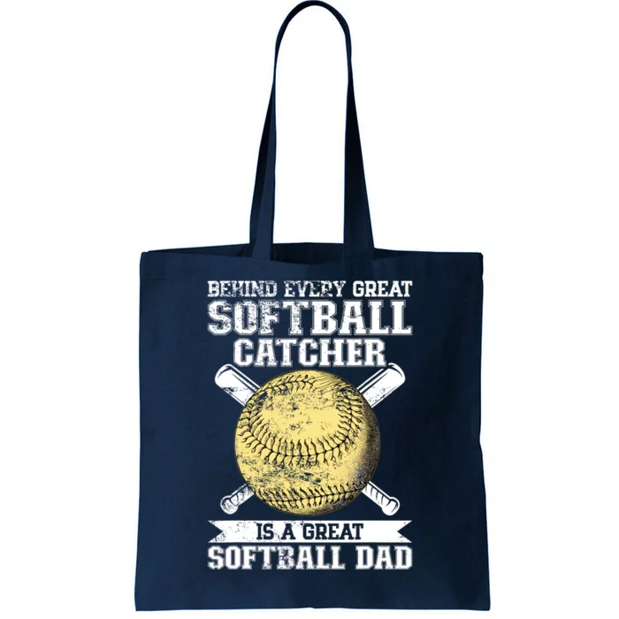 Softball Catcher Dad Pitcher Fastpitch Coach Fathers Day Tote Bag