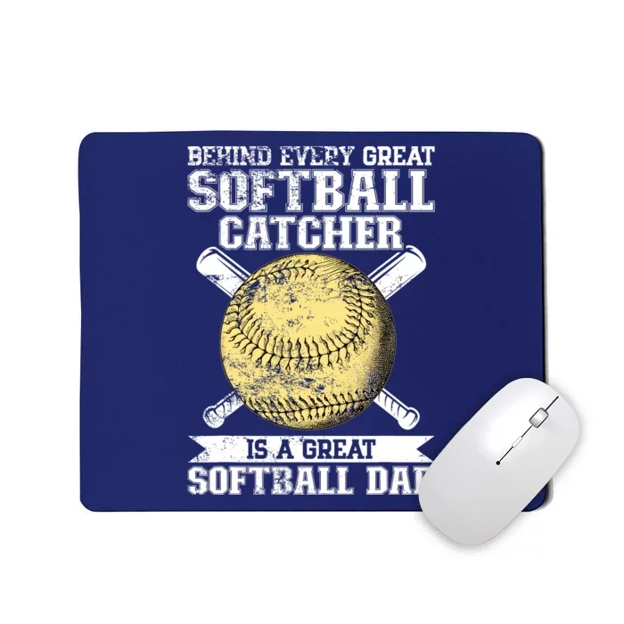 Softball Catcher Dad Pitcher Fastpitch Coach Fathers Day Mousepad