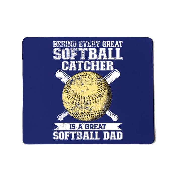 Softball Catcher Dad Pitcher Fastpitch Coach Fathers Day Mousepad