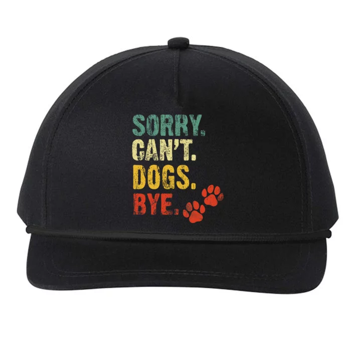 Sorry Cant Dogs Bye Vintage Retro Dogs Lover Snapback Five-Panel Rope Hat