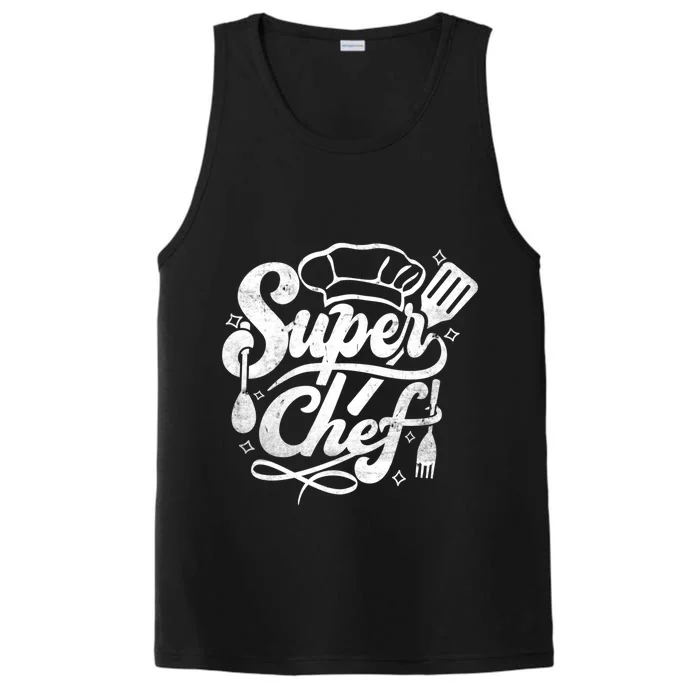 Super Chef Design Cooking Food Kitchen Sous Chef Gift Performance Tank