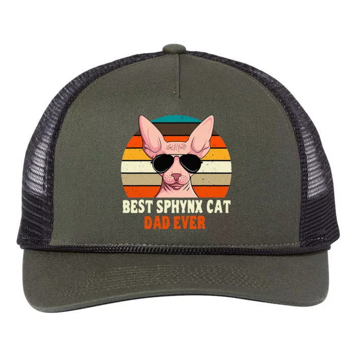 Sphynx Cat Dad Owner Breeder Hairless Pet Lover Father's Day Retro Rope Trucker Hat Cap